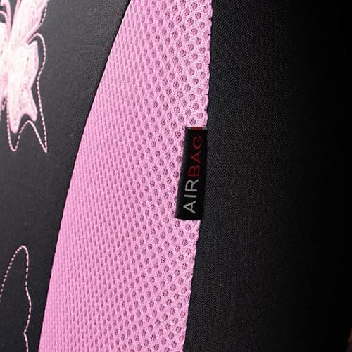 Flying Banner Butterfly car seat Covers ful Set Fashion Universal Lady Woman Female Rear Bench Split Colorized (Pink, Full Set - Lace) thumbnail 5