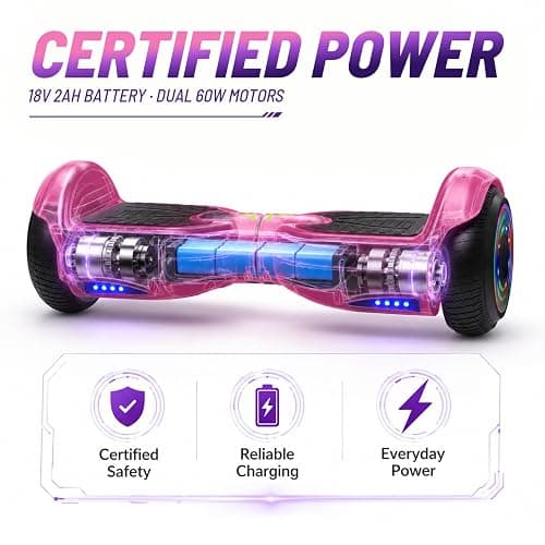 HOVERSTAR pink hoverboard for kids, self balancing scooter thumbnail 4