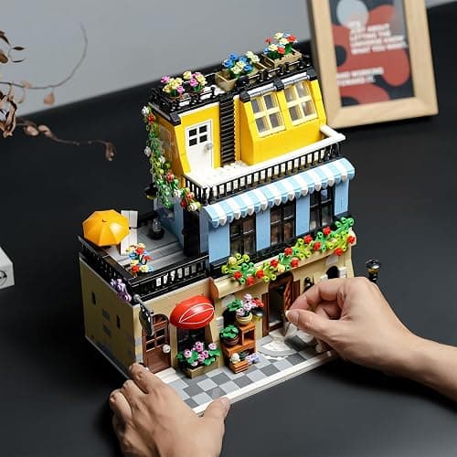 ENJBRICK Flowers City Hotel House Building Kit for Adutls, Creator Building Toy Set with Apartmant and Shops for Girls and Adults 1464 pcs thumbnail 2