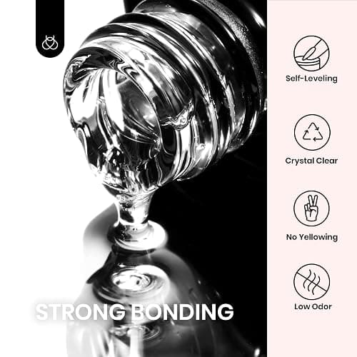 beetles Gel Polish 5 in 1 Nail Glue and Base Gel Kit for Acrylic Nails,2 Pcs 15ml Super Strong Brush for False Nails Tips, Led Lamp Required Nail Art Gift thumbnail 4