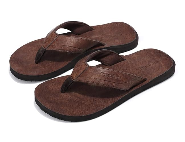 AX BOXING Mens Flip Flops Leather Thong Sandals Casual Comfort Slides Slippers thumbnail 5