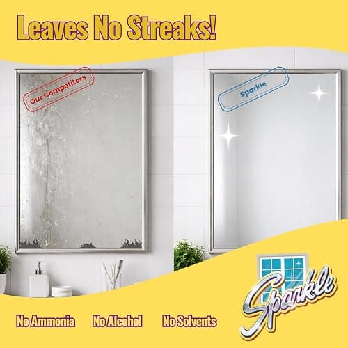 Sparkle Ammonia-Free Glass Cleaner Refill, Heavy Duty Streak-Free Window & Mirror Cleaner Spray, Original Formula, 2L Bottle (Pack of 1) thumbnail 8