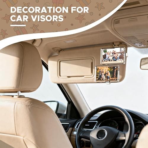 2Pcs Car Picture Holder, Acrylic Car Visor Photo Clip, Personalized Car Accessories Magnetic Car Sunshade Photo Frame for Adding Family or Personal Photos, Gifts for Christmas/Thanksgiving/Valentine's Day thumbnail 2