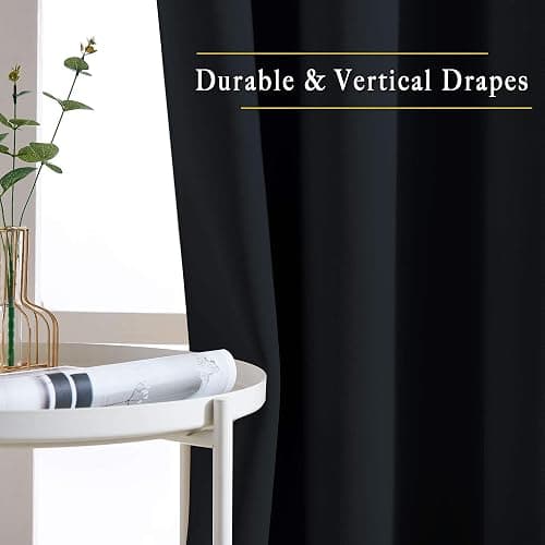 NICETOWN Black Out Curtains for Bedroom 84 inches Long - Light Reducing Thermal Insulated Solid Grommet Curtains/Panels/Drapes for Living Room (Set of 2, W52 x L84) thumbnail 5