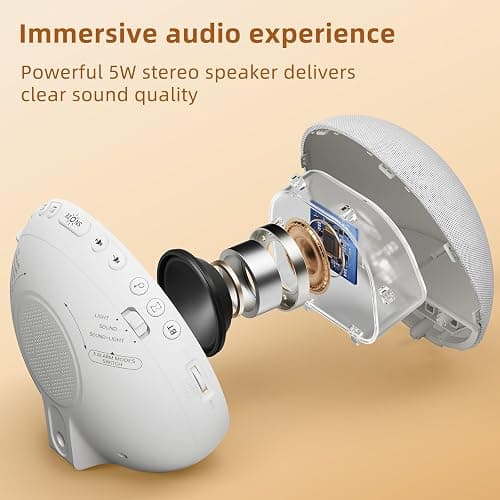 Sunrise Alarm Clock White Noise Machine: Natural Wake Up Light - Dimmable Clock with Bluetooth Speaker for Bedroom - 25 Sleep Sounds for Baby Adults Kids Frost White thumbnail 4