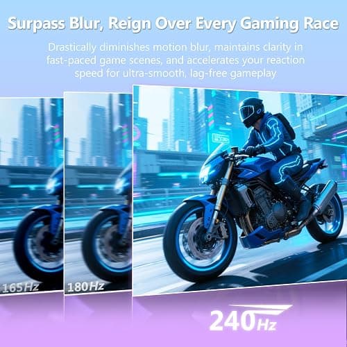 Z-Edge 24 inch 240Hz 165Hz Gaming Monitor, FHD 1080p, MPRT 1ms, IPS Monitor Gaming, 350nits, 16.7M Colors, 99% sRGB, UG24PJ Frameless Bezel, DP x1, HDMI x1(White) thumbnail 2