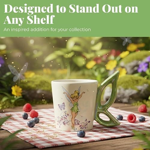 Disney Tinker Bell Ceramic Coffee Mug – Cute Mug Featuring Tinker Bell with Iridescent Butterfly Design, Collectible Coffee Cup, Officially Licensed Gifts thumbnail 5