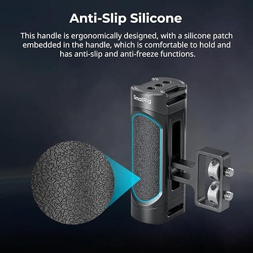 SmallRig Mini Camera Side Handle with NATO and 1/4"-20 Screws Installation Options, for Left and Right Hand, with 1/4"-20 Threaded Holes, Wrist Strap Holes, Cold Shoe, Up and Down Adjustable thumbnail 5