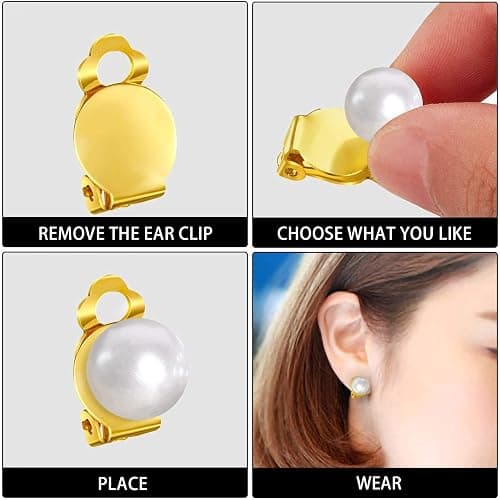 SANNIX 60-Piece Round Flat Back Earring Set: Non-Pierced Clip-On Earring Findings with Pads in 3 Colors for DIY Jewelry thumbnail 4