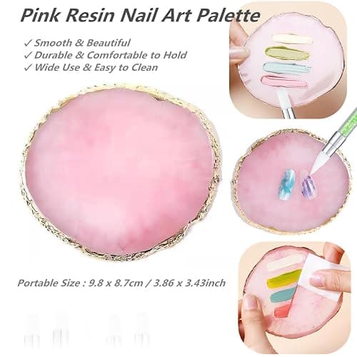 SQULIGT Resin Nail Art Palette with 5Pcs Nail Art Sculpture Pen Dual Tipped Silicone Nail Tools, Nail Art Acrylic Pen Silicone Brushes for Resin, Nail Art Tools for Design Nail Foil Carving Drawing thumbnail 5