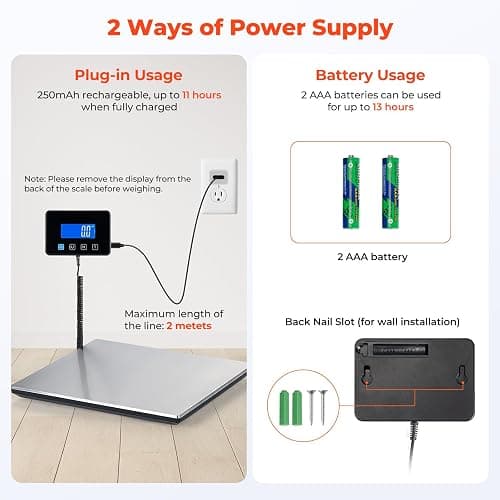 MUNBYN Shipping Scale, 440lb/1.8oz Digital Postal Scale for Packages with Hold/Tare Function, Backlit LCD, Battery & Cable Included, Postage Scale for Small Business, Packages, Luggage, and Home Use thumbnail 5