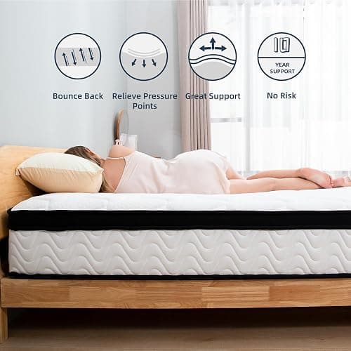 MOLBIUS Queen Mattress 10 Inch | Queen Size Hybrid Mattresses in a Box | Medium Firm Feel Memory Foam and Individual Pocket Springs | Fiberglass Free Bed Matress | Breathable | CertiPUR-US | Upgrade thumbnail 2