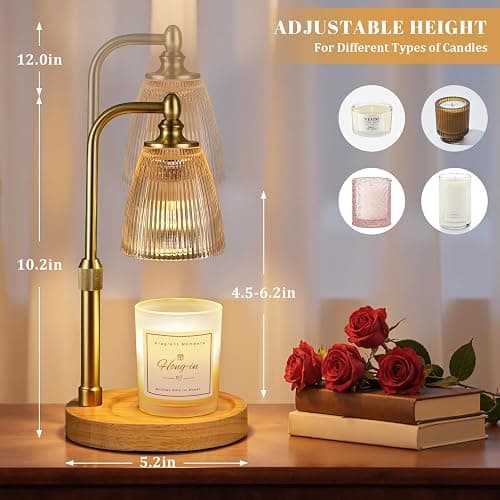 Candle Warmer Lamp with Timer Dimmable,Birthday Gifts for Women Mom Sister,House Warming Gifts New Home,Adjustable Height Wax Melt Warmer for Jar Candles,Ideal for Office,Dorm,Bedroom Home Decor thumbnail 2