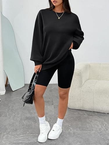 WYNNQUE Oversized Sweatshirts For Women Crewneck Fleece Pullover Comfy Hoodies Fall Outfits Fashion 2025 Winter Clothes thumbnail 5