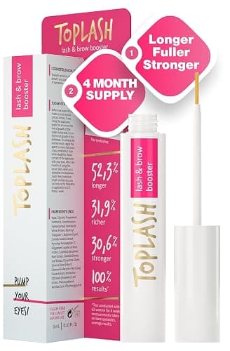 TOPLASH Eyelash Growth Serum - Innovative Formula for Longer, Thicker, Fuller Brows & Lashes - Natural, Cruelty-Free & Hypoallergenic - 0.10 fl.oz. - Image 1