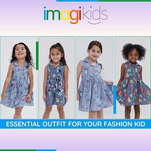 Disney Floral Chambray Skater Dress Newborn to Big Kid Sizes (0-3 Months - 14-16) thumbnail 2