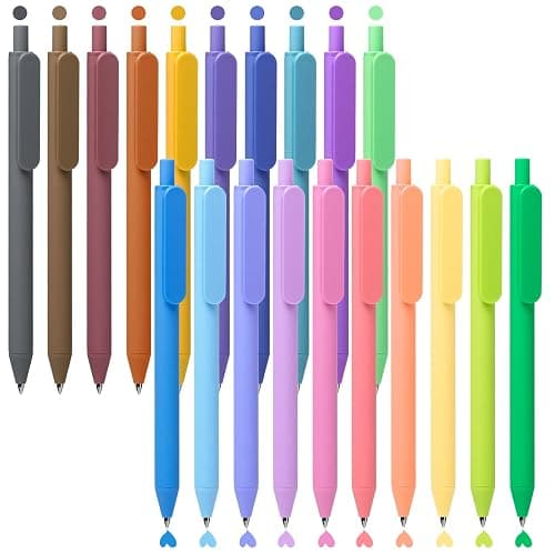 Drawdart Gel Pens 20 Colors Retractable Quick Dry Ink Pens Fine Point 0.7mm, Smoooth Writing Pens Multicolor for Journaling, Drawing, Doodling, and Note Taking, Multicolor, 20-Count - Image 1