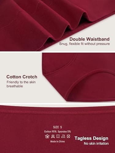 Vevmon Cotton Underwear for Women High Waisted Soft Ladies Panties 5 Pack | Full Coverage Breathable Briefs, Moisture-Wicking Cotton Fabric, Fits Comfortably Underwear for Gym, Work, Daily, Loungewear thumbnail 5