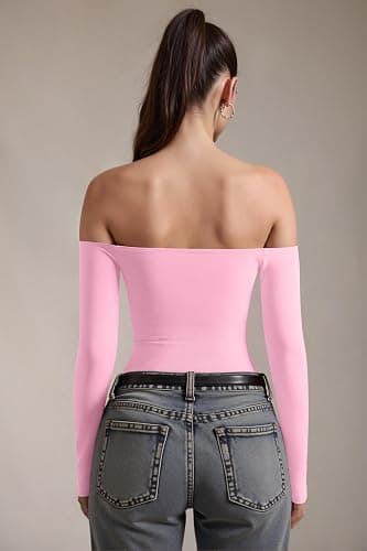 OQQ Bodysuits Womens Off-Shoulder Long Sleeve thumbnail 4