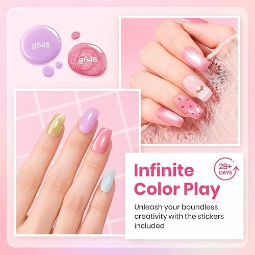 Beetles Jelly Gel Nail Polish Set, 6 Colors Pastel Pink Cat Eye Blue Purple Yellow Green Glitter Gel Polish Kit with Magnet Sticker Soak Off UV Gel Nail Art Salon DIY at Home Summer Gift for Women thumbnail 4