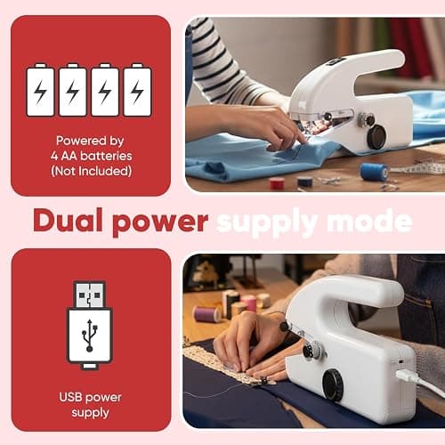 Portable Handheld Sewing Machine for Beginners – Mini Stitching Tool with 2 Speed Modes, USB & Battery Powered, Perfect for Quick Fixes, On-the-Go Repairs & DIY Fabric Projects thumbnail 4