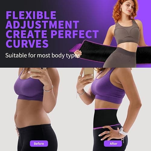 LKV Waist Trainer for Women Band Belt Waist Cincher Trimmer Sauna Waist Trainer Slimming Stomach Wrap for Workout thumbnail 8