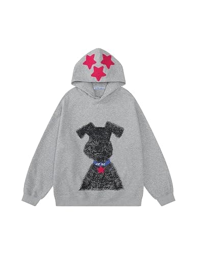 Aelfric Eden Dog Graphic Hoodie Oversized Cute Star Sweatshirt Unisex Y2k Casual Hooded Pullover - Image 1