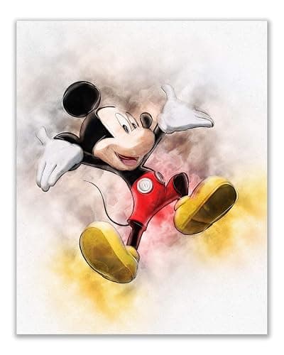 Mickey Mouse Original Watercolor Prints Set of 6 Wall Art Prints for Kids Room Wall Decor (8 x 10 Inch) Minnie Donald Daisy Duck Pluto Goofy thumbnail 3