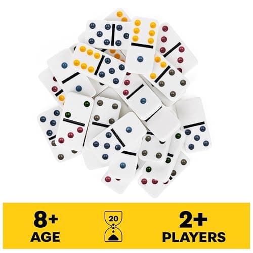 Spin Master Games Mexican Train Dominoes Set in Metal Case Classic Game thumbnail 3