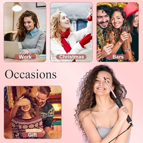 UNOBEY 5 in 1 Curling Iron Brush Set with Thermal Brush and 4 Interchangeable Ceramic Curling Wand(0.5”-1.25”), Fast Heating, Dual Voltage, Include Glove thumbnail 8