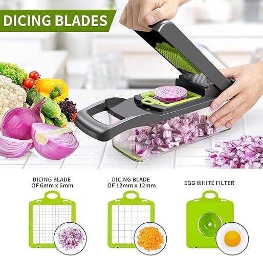 Tirana 19 in 1 Vegetable Chopper Box Onion Chopper Salad Chopper Food Dicer Mandoline Vegetable Slicer Mandolin Slicer Onion Cutter thumbnail 7