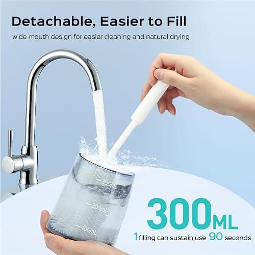 COSLUS Water Dental Flosser Pick for Teeth: 4 Modes Cordless Portable 300ML Larger Tank Water Teeth Cleaner IPX7 Waterproof Flossing Cleaning Picks for Home Travel Black C30(FC5360) thumbnail 5