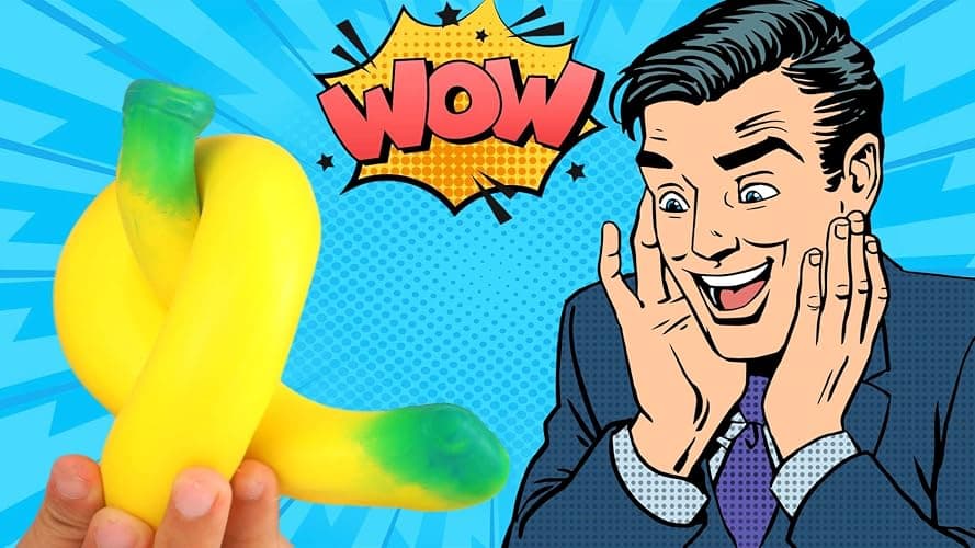 JA-RU Stretchy Banana Toys (1 Banana) Super Squishy Fidget Toy for Kids & Adult. Sand-Filled Rubber Banana Toy. Stress & Anxiety Relief Autism Sensory Toys. Stretchy Fruit Bulk Party Favor 3340-1-p thumbnail 4