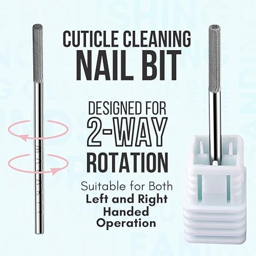 Makartt Cuticle Nail Drill Bit - Safety Tungsten Carbide Cuticle Remover Drill Bit Needle Bit Under Nail Cleaner Dead Skin Nail Prepare 3/32'' for Electric Nail File Nail Buffer Bit-3XF (Silver,Fine) thumbnail 5