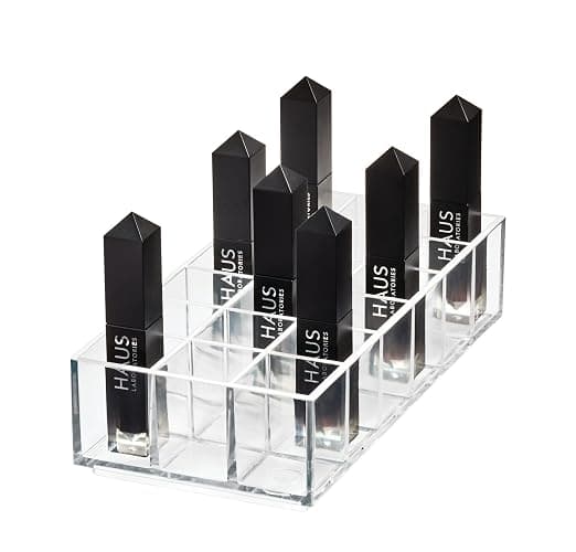 iDesign The Sarah Tanno Collection Plastic Lipstick Organizer, 8" x 4" x 2", Clear - Image 1