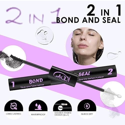 GAQQI Lash Bond and Seal and Remover, Waterproof Lash Clusters Glue Easy to Use 3 in 1 Strong Hold DIY Eyelash Adhesive Kit, Qucik Removal Eyelash Remover, 2 Pcs thumbnail 4