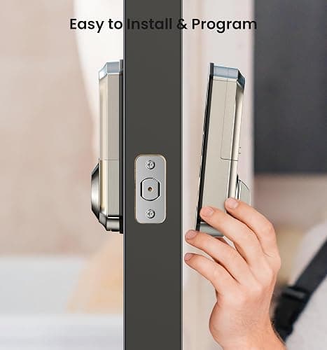 Veise VE017 Fingerprint Smart Door Lock, App Control, 8-in-1 Keyless Entry, Auto Lock, Emergency Power Port, Electronic Touchscreen Keypad, Biometric Smart Locks for Front Door, Satin Nickel thumbnail 15