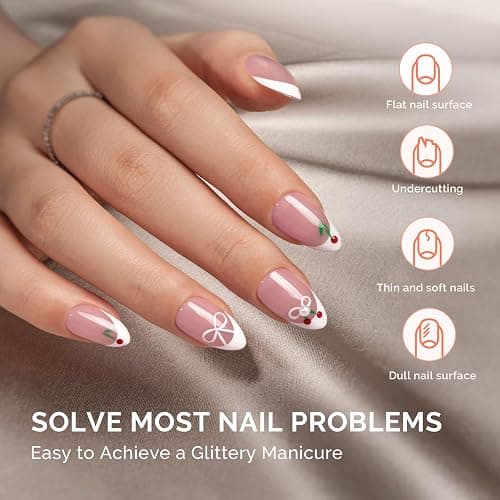 MelodySusie 2PCS 15ML Clear Builder Nail Base Gel for Nails Thickening,Soak Off UV Extension Gel,Rhinestone Nail Glue in a Bottle for Nail Art Design Gift for Women thumbnail 5