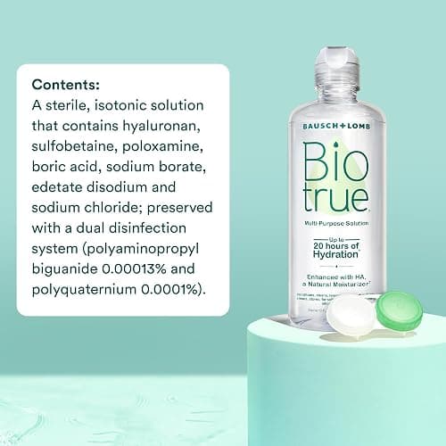 Biotrue Contact Solution, Multi-Purpose Solution with Lens Case, Cleans, Conditions, Hydrates, Disinfects, Removes Protein, Dirt & Debris, Contact Lens Cleaner & Storage, 10 Fl Oz (Pack of 2) thumbnail 6
