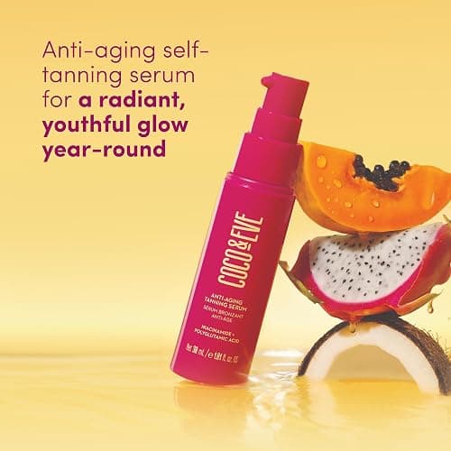 Coco & Eve Anti-Aging Tanning Serum - Face tanner with Skincare Actives for Gradual, Hydrating Glow. Natural Self Tanning Bronzer, with Niacinamide & Antioxidants for Healthy Glowing Skin (1.01 Fl Oz) thumbnail 4