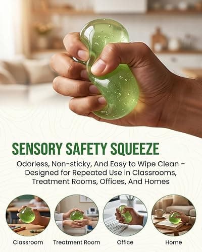 Coconut Oil Squishy, Coconut Oil Stress Ball, Improving Focus, Or Easing Tension During Study, Work, Or Relaxation, Non-Sticky (Blue) thumbnail 4