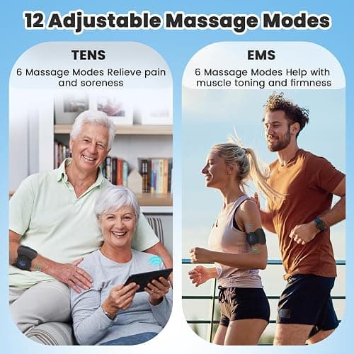 MASTOGO Wireless Tens Unit Muscle Stimulator - Two Sets of Tens Unit Massager for Pain Relief - Up to 12 Mode 20 Intensity Portable with App Controlled Bluetooth TENS EMS Muscle Stimulator Machine thumbnail 4