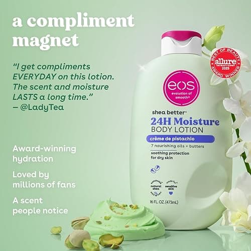 eos Shea Better Body Lotion- Crème de Pistachio, Natural Shea, 16 fl oz thumbnail 4