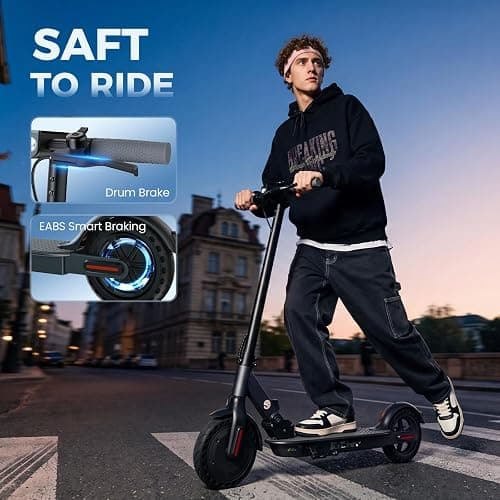 Oslich Electric Scooter Adults, 1000W/500W Motor, 28/21 Miles Max Range, 10''/8.5" Tires All Terrain, 25/21 MPH Top Speed, Lightweight Commuting E Scooter, Foldable for Adults Teens thumbnail 6