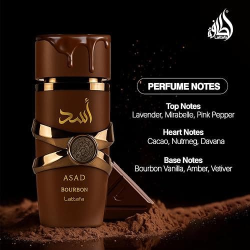 Lattafa Asad Bourbon for Unisex Eau de Parfum Spray, 3.4 Ounce / 100 ml thumbnail 2