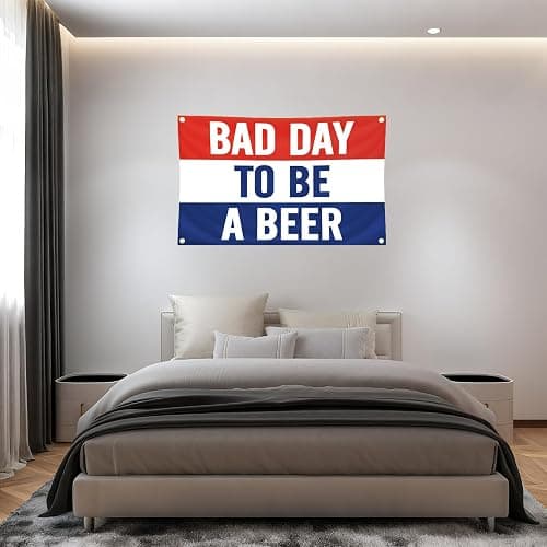 Pessbulmm Bad Day to Be a Beer Wall Flag 3x5FT Premium Polyester, 4 Brass Grommets, Funny Beer Decor for Man Cave, Home Bar, or Outdoor Party thumbnail 5