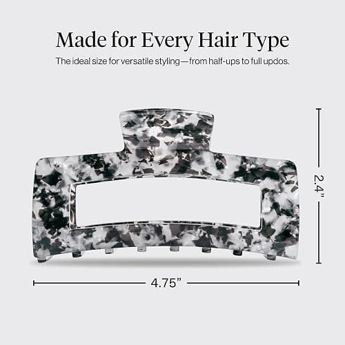 Kitsch Jumbo Hair Clip for Women – Recycled Plastic Hair Claw Clip - All-Day Strong Hold, Durable Non-Slip Grip for Thick & Thin Hair - Black, 1pc thumbnail 4