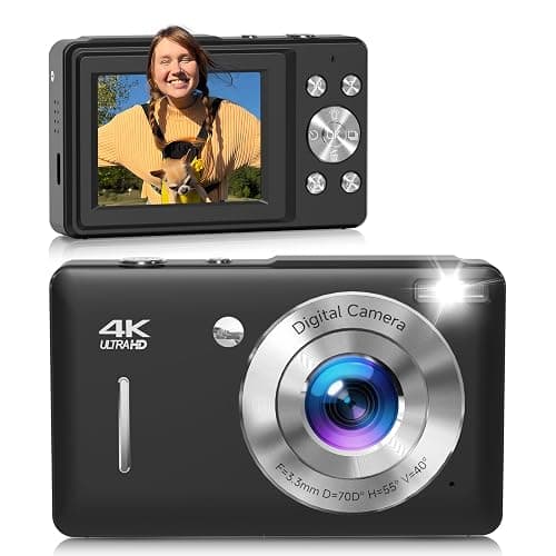 Digital Camera, 44MP FHD 1080P Digital Point and Shoot Camera with Anti Shake, Smile Capture 16X Zoom,Compact Small Camera for Teens Girls Kids Adults - Image 1