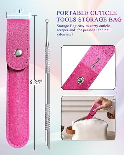 Loop Cuticle Pusher, Pre-treatment Cuticle Pusher, Stainless Steel Round Cuticle Pusher with 100#/240# Grit Nail Files and 1p Storage Bags, For Salon & Home Use thumbnail 5