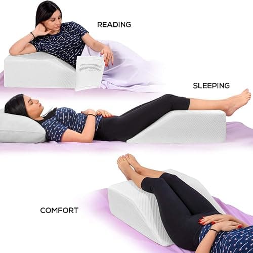 Ebung Memory Foam Leg Elevation Pillow - Support Pillow to Raise Feet for Better Elevation, Circulation, Leg Swelling Wedge Design for Comfort and Recovery thumbnail 5